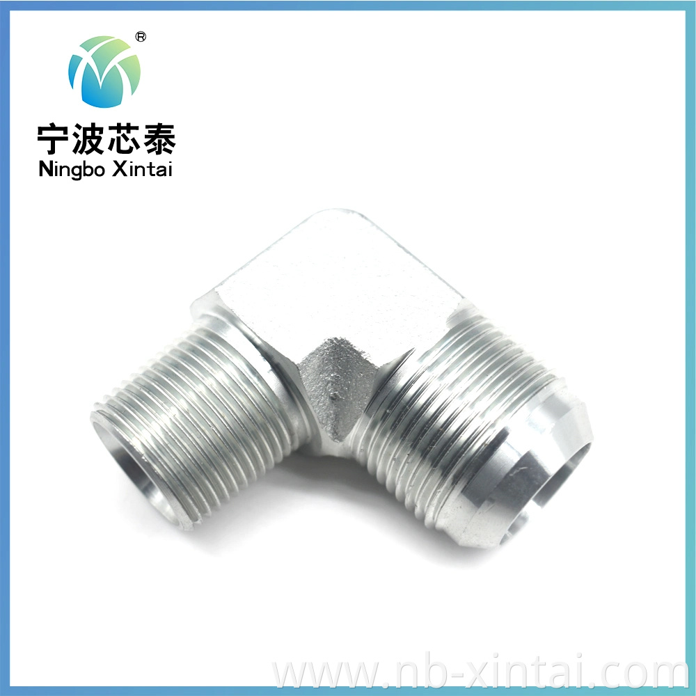OEM ODM Hydraulic 2000bar 1jn9 Carbon Steel 90 Jic Male 74 Cone/NPT Male Transition Joints One Piece Fitting Hydraulic Connector Fitting Tube Adapter China